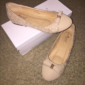 Cherish by Elegant Footwear Nude Flats